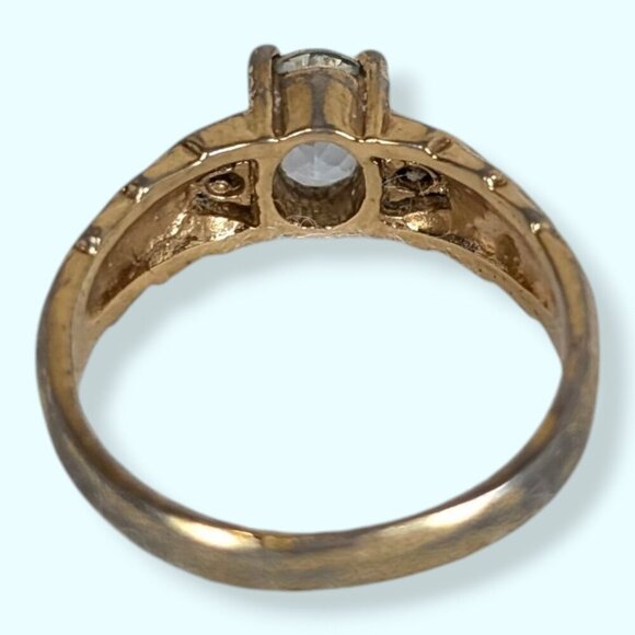 Vintage Topaz & Glass Costume Ring - Picture 5 of 8